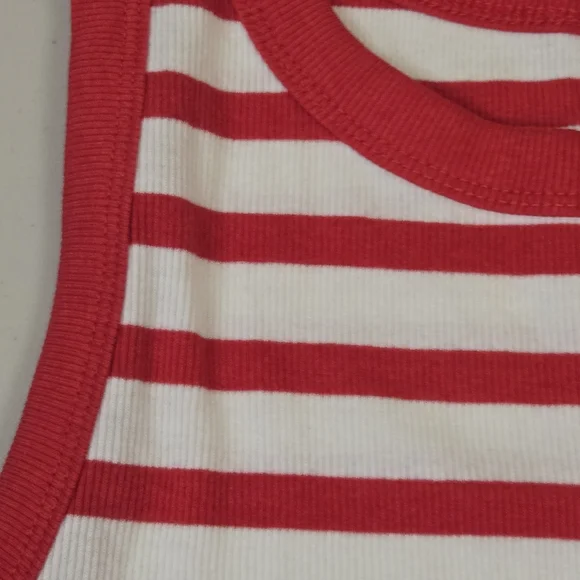 NWT A New Day Red and White Striped Tank Top Ribbed Large X-Large XX-Large - Picture 6 of 7